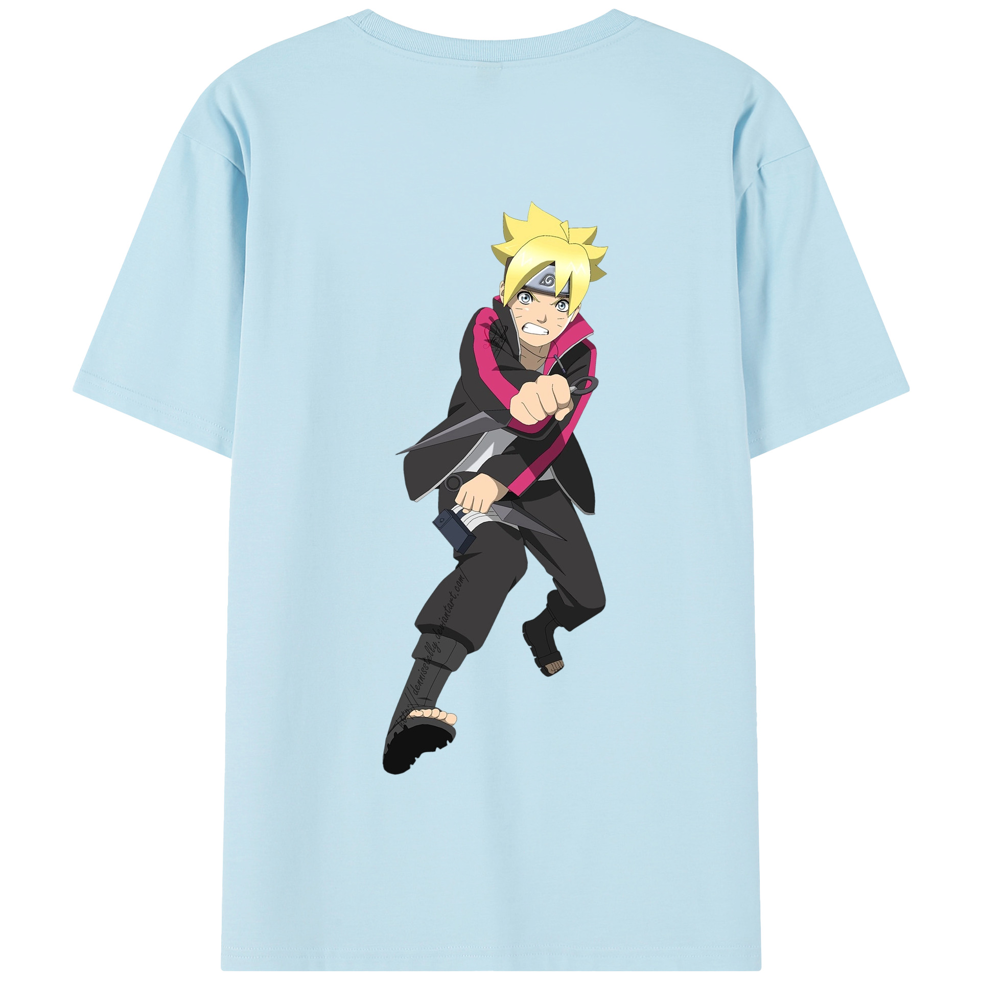 （画像用） NARUTO -ナルト- うずまき ボルト Uzumaki Boruto 綿100％半袖Tシャツ（背面プリント）